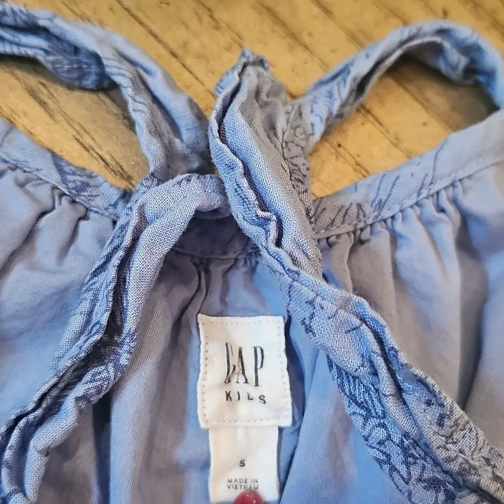 Gap Blue Floral Sleeveless Dress Size S